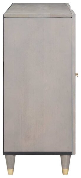 Széf polcokkal Szürke és Arany 90 x 33.5 x 75 cm Tömör mangófa