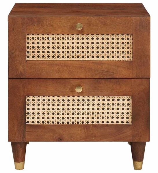 Éjjeliszekrény 2 pcs Barna 40 x 33,5 x 46 cm Tömör akácfa