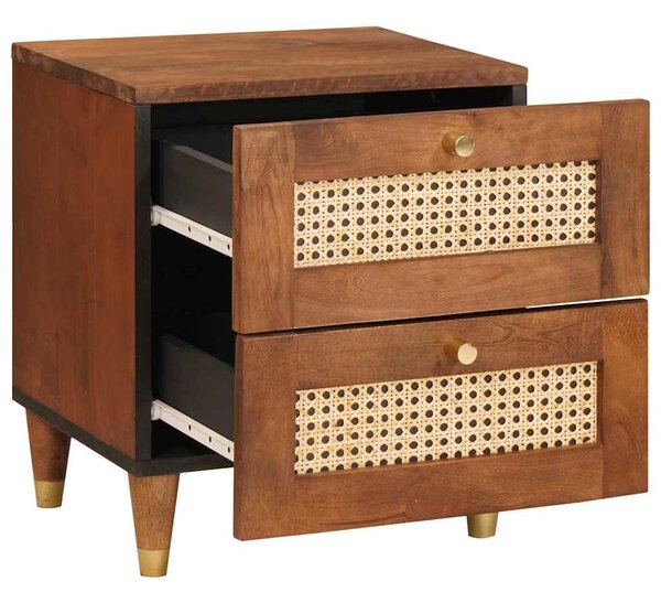 Éjjeliszekrény 2 pcs Barna 40 x 33,5 x 46 cm Tömör akácfa