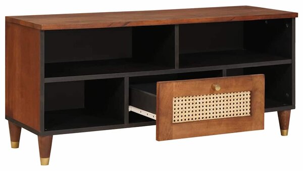 TV szekrény fiókkal Barna 100 x 33,5 x 46 cm Tömör Mangófát