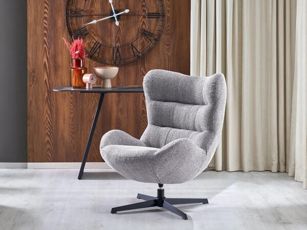 Fotel Houston 2127, Kárpit, 96x75x88cm, Fekete, Szürke