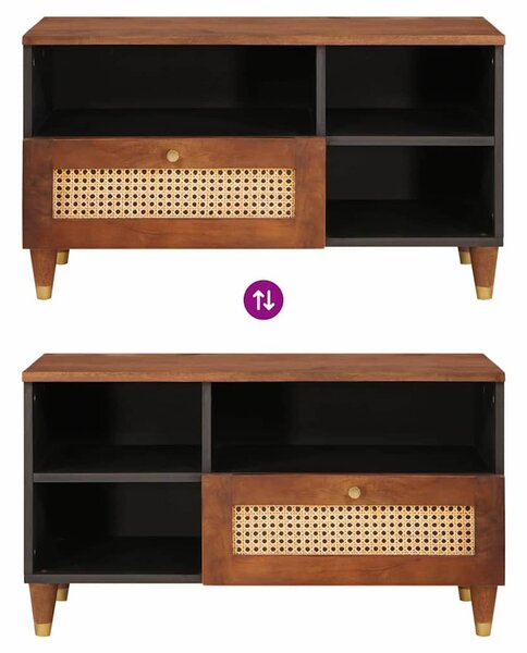 TV szekrény fiókkal Barna 80 x 33,5 x 46 cm Tömör Mangófát