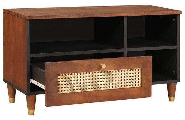 TV szekrény fiókkal Barna 80 x 33,5 x 46 cm Tömör Mangófát