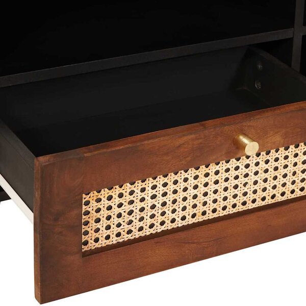 TV szekrény fiókkal Barna 80 x 33,5 x 46 cm Tömör Mangófát