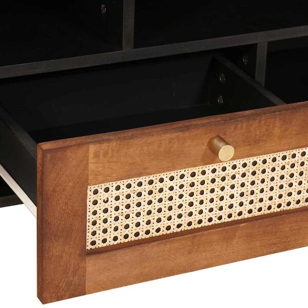 TV szekrény fiókkal Barna 100 x 33,5 x 46 cm Tömör Mangófát