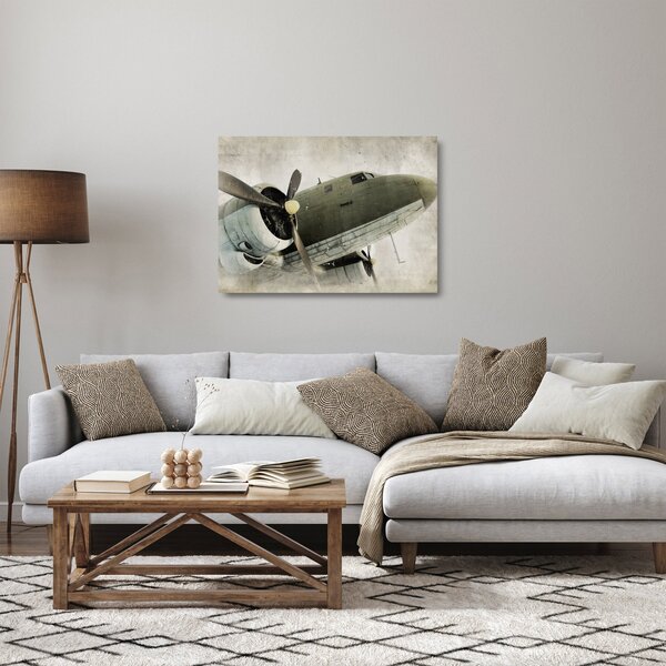 Kép - Régi légcsavaros repülőgép (üvegen) (70x50 cm)