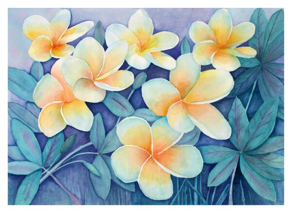 Kép - trópusi bokrok (üvegen) (70x50 cm)