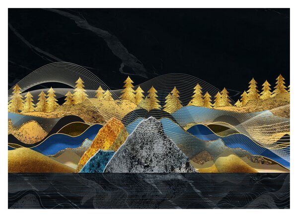 Kép - zlaté hory (üvegen) (70x50 cm)