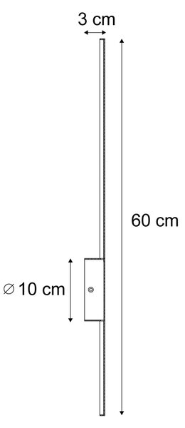 Modern fekete fali lámpa 60 cm LED-del - Clockwise