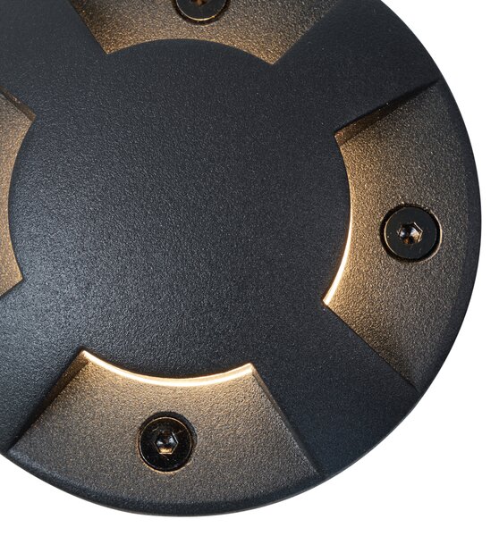 Modern fekete talajba süllyesztett spotlámpa GU10 50mm 4-fény effektus IP65 - Cellar