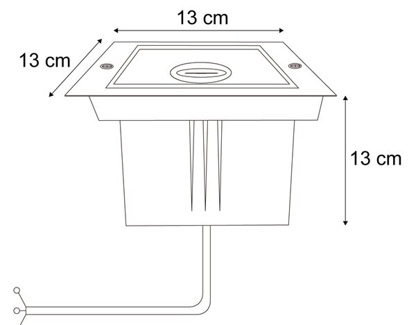 Modern földbe süllyeszthető spotlámpa bézs GU10 50mm forgatható és dönthető IP65 - Oneon