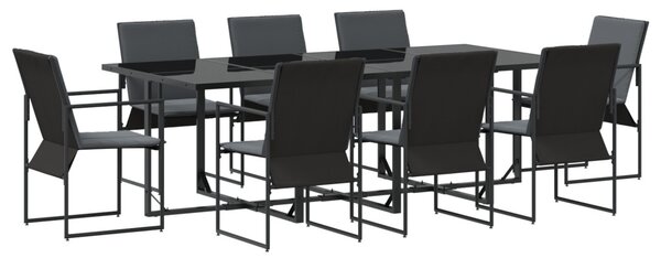 Kert étkező szett 9 db Fekete Acél