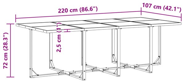 Kert étkező szett 13 pcs Fekete Acél