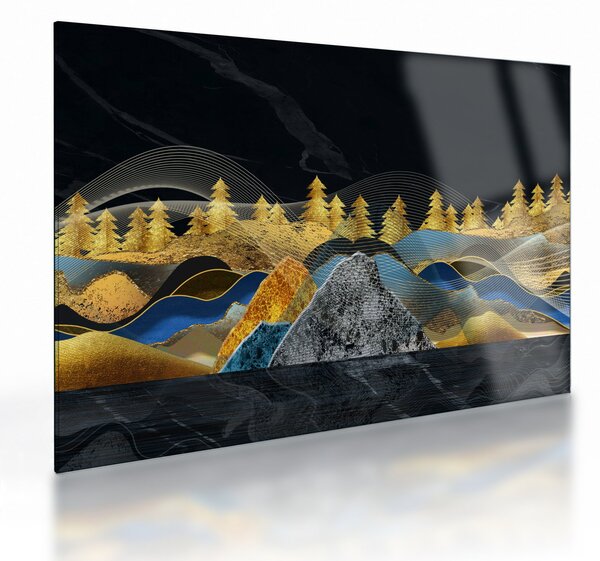 Kép - zlaté hory (üvegen) (70x50 cm)
