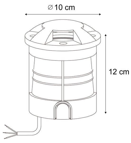 6 darabos modern fekete GU10 50 mm-es 4 fényhatású IP65-ös talajba süllyeszthető spotlámpa készlet - Cellar