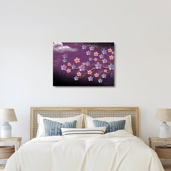 Kép - Tavaszi alkonyat (üvegen) (70x50 cm)