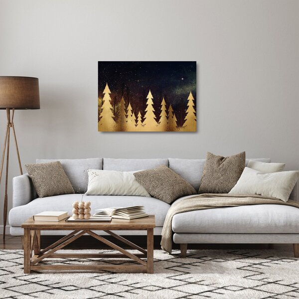 Kép - arany éjszaka (üvegen) (70x50 cm)