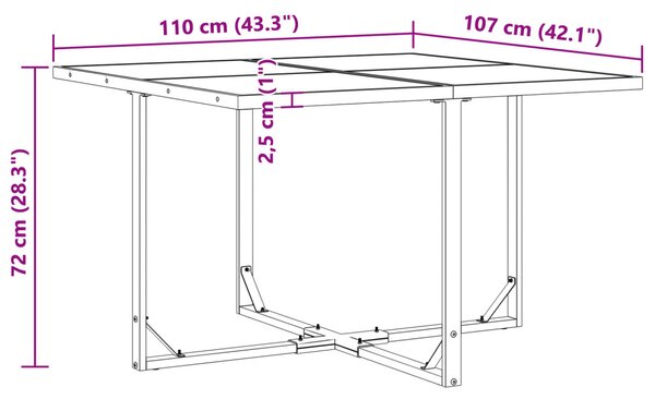 Kert étkező szett 9 pcs Fekete Acél