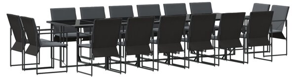 Kert étkező szett 17 pcs Fekete Acél