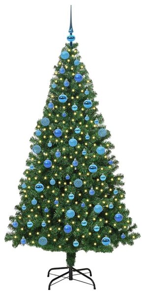 Mű karácsonyfa 300 LED-del Zöld 180 cm PVC és Acél és Műanyag