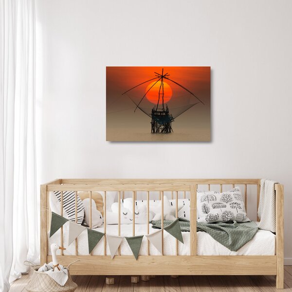 Kép - Napkelte, Pakpra-tó (üvegen) (70x50 cm)