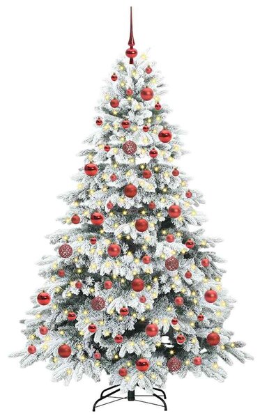 Mű karácsonyfa 300 LED-del állvánnyal Fehér 180 cm PE és PVC