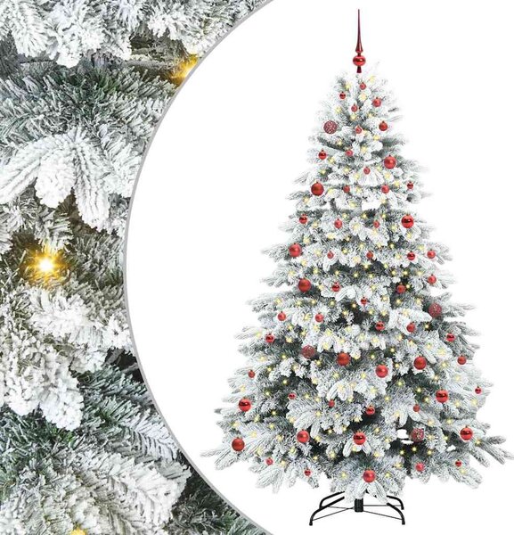 Mű karácsonyfa 300 LED-del állvánnyal Fehér 210 cm PE és PVC