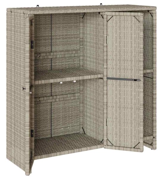 Tárolószekrény polcokkal Világosszürke 100 x 36 x 102 cm Rattan