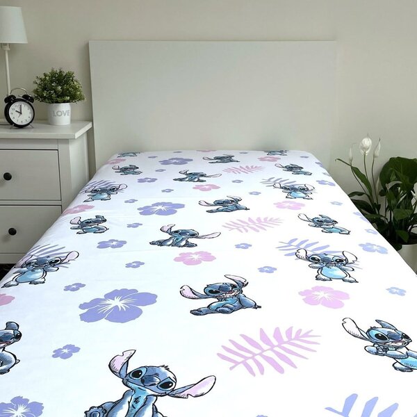 Gumis egyszemélyes pamut gyerek lepedő 90x200 cm Lilo and Stitch – Jerry Fabrics