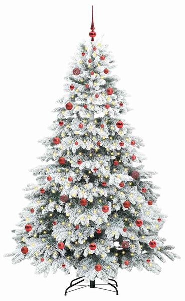 Mű karácsonyfa 300 LED-del állvánnyal Fehér 210 cm PE és PVC