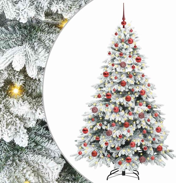 Mű karácsonyfa 300 LED-del állvánnyal Fehér 180 cm PE és PVC