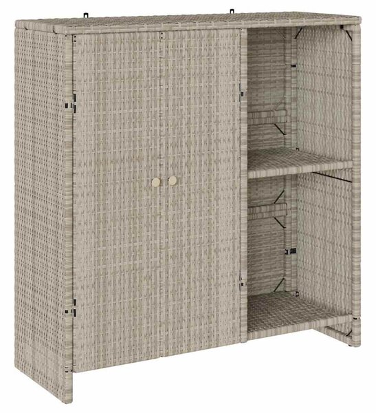 Tárolószekrény polcokkal Világosszürke 100 x 36 x 102 cm Rattan