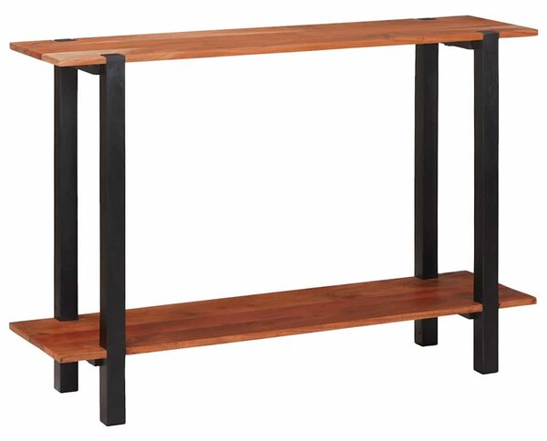 Konzolasztal polcokkal Barna 110 x 30 x 75 cm tömör akácfa