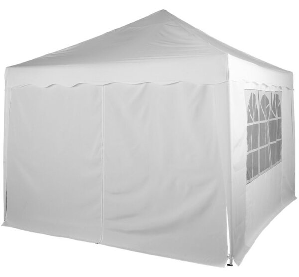 INSTENT Pavilon oldalfal ablakkal cipzár 3 x 3 m fehér