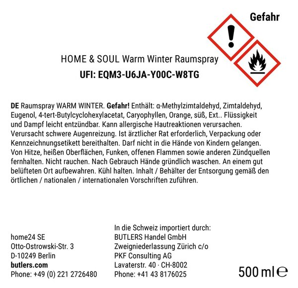 Szobaillatosító spray Warm Winter 500ml