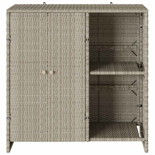 Tárolószekrény polcokkal Világosszürke 100 x 36 x 102 cm Rattan