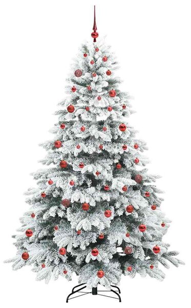 Mű karácsonyfa 300 LED-del állvánnyal Fehér 210 cm PE és PVC