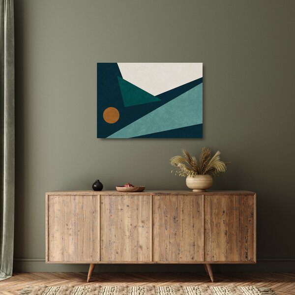 Kép - Kubista absztrakció (üvegen) (70x50 cm)