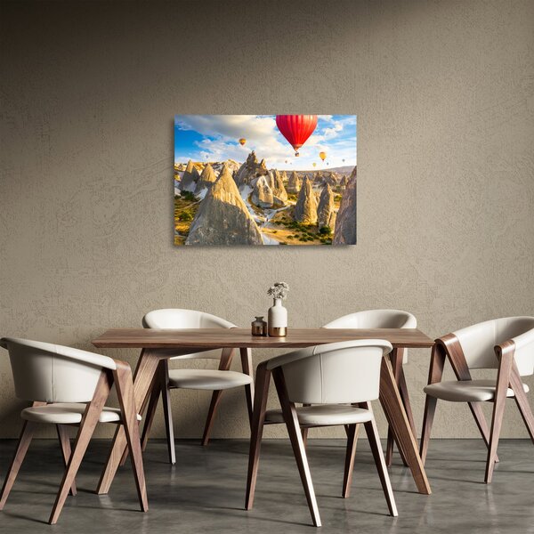 Kép - Hőlégballonok (üvegen) (70x50 cm)
