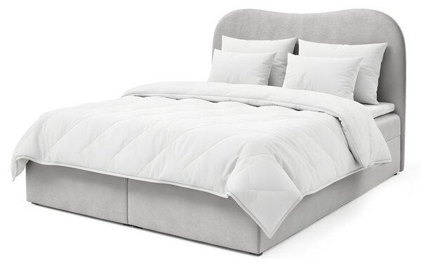 AMBRA LUX kárpitozott boxspring ágy ágyneműtartóval 120x200 - világosszürke