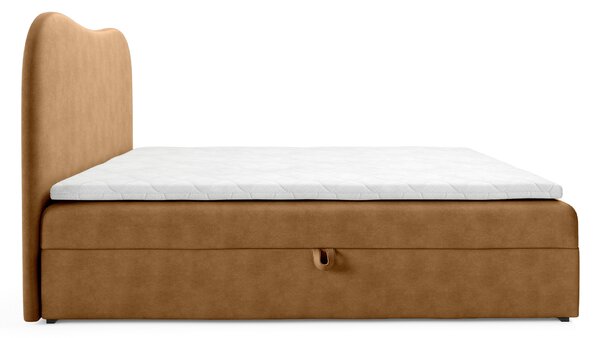 AMBRA LUX kárpitozott boxspring ágy ágyneműtartóval 160x200 - fahéjszín