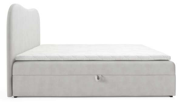 AMBRA LUX kárpitozott boxspring ágy ágyneműtartóval 120x200 - világosszürke