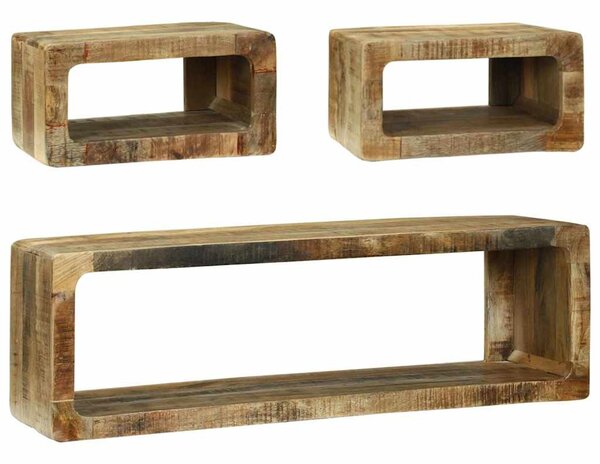 TV szekrény szett 3 pcs Barna 100 x 30 x 32 cm Tömör mangófa