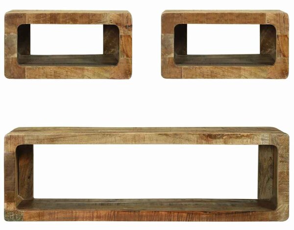TV szekrény szett 3 pcs Barna 100 x 30 x 32 cm Tömör mangófa