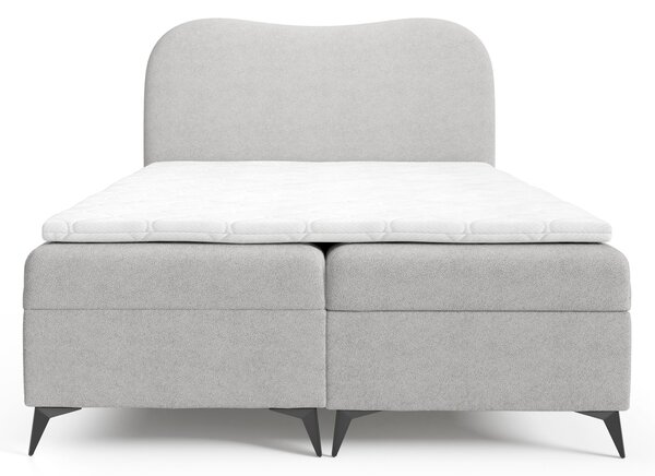 AMBRA kárpitozott boxspring ágy ágyneműtartóval 120x200 - világosszürke