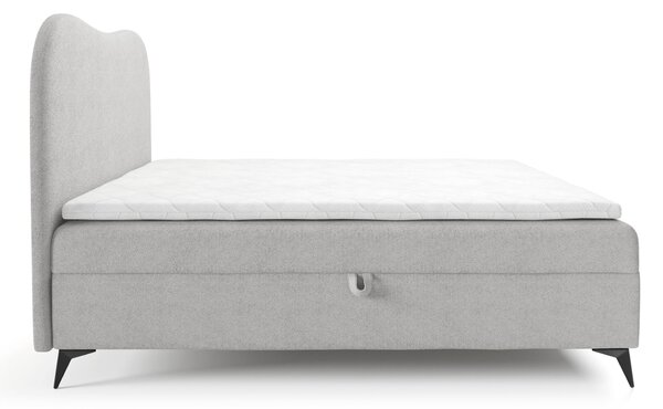 AMBRA kárpitozott boxspring ágy ágyneműtartóval 120x200 - világosszürke