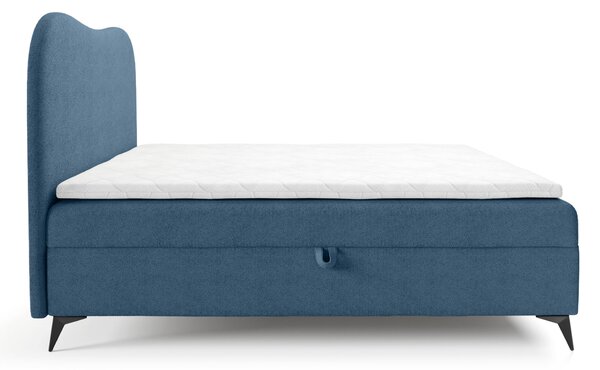 AMBRA kárpitozott boxspring ágy ágyneműtartóval 120x200 - kék