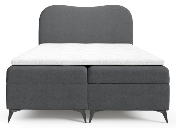 AMBRA kárpitozott boxspring ágy ágyneműtartóval 120x200 - szürke