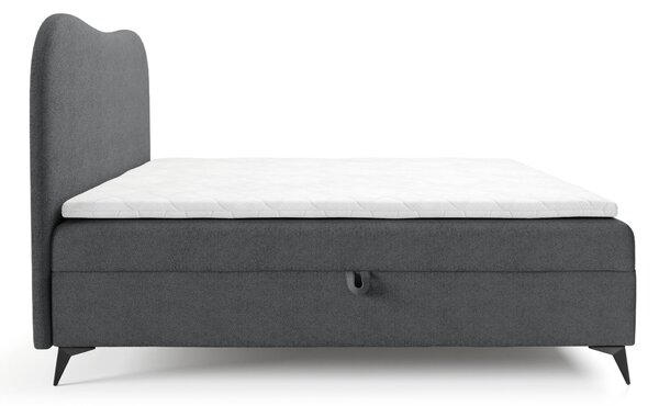 AMBRA kárpitozott boxspring ágy ágyneműtartóval 120x200 - szürke