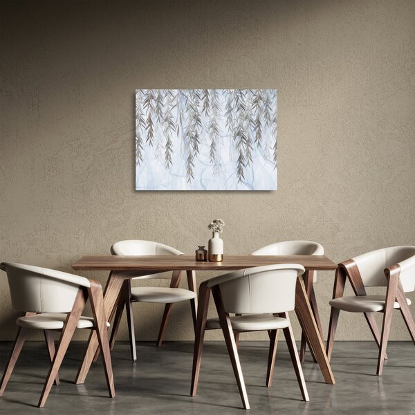 Kép - Fűzfa gallyak kék alapon (üvegen) (70x50 cm)